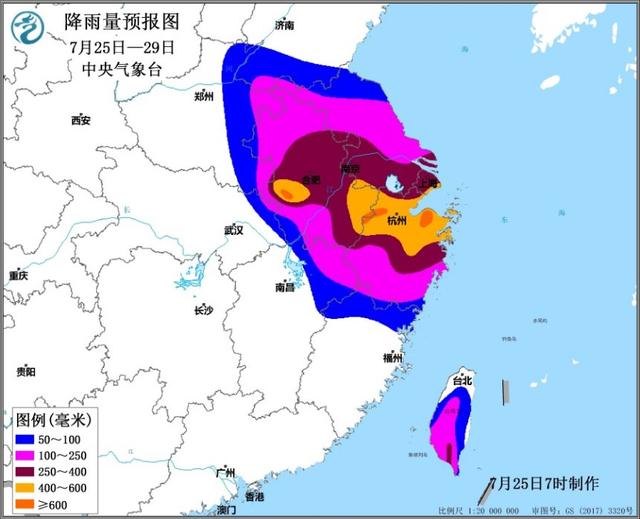 “烟花”今晚将二次登陆我国 强降雨波及浙江上海河南等9省市